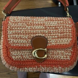 Coach soft tabby crochet orange multi